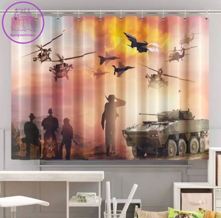 Záclona voálová tištěná kusová 250x150cm W-Military