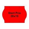 Etikety cen. PRIX 26x18 oblé - 1000 etikiet/kotúčik, červené
