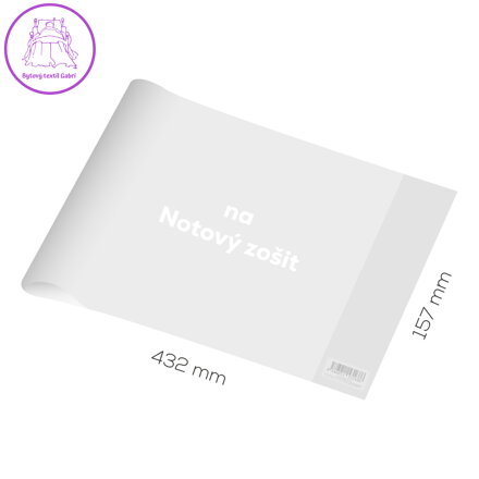 Obal na notový sešit PVC 432x157 mm, hrubý/transparentní, 1 ks