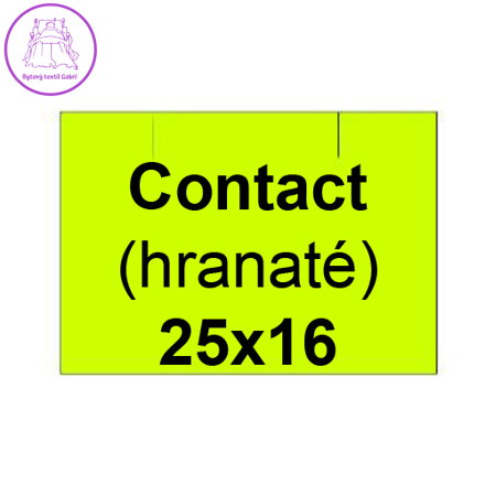 Etikety cen. CONTACT 25x16 hranaté - 1125 etikiet/kotúčik, žlté