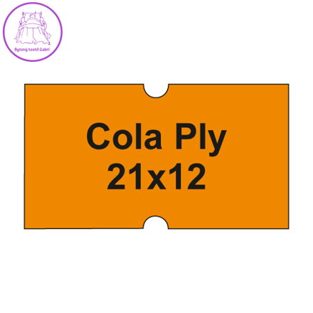 Etikety cen. COLA PLY 21x12 hranaté - 1250 etikiet/kotúčik, oranžové