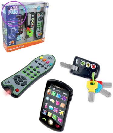 TECH TOO Trio baby set smartphone + klíče + ovladač na baterie Světlo Zvuk