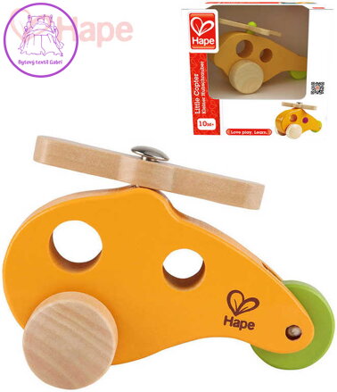 HAPE DŘEVO Baby helikoptera mini oranžová pro miminko *DŘEVĚNÉ HRAČKY*