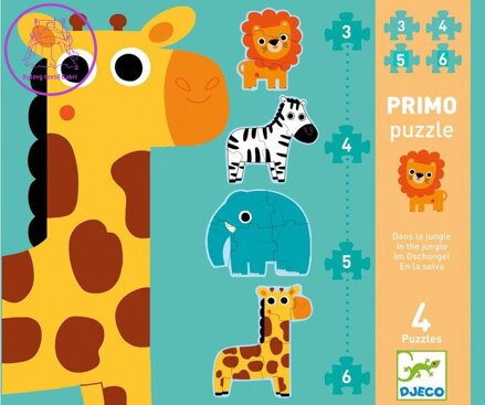 DJECO Puzzle Džungle 4v1 (3,4,5,6 dílků)