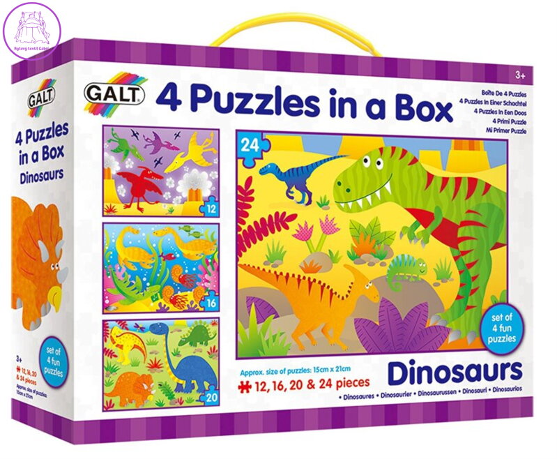 GALT Puzzle V zemi dinosaurů 4v1 (12,16,20,24 dílků)