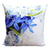 Fotopolštářek 40x40cm s efektem 3D - Bílé a modré květy
