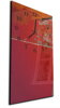 Nástěnné hodiny 30x60cm - Temně červená malba