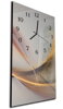 Nástěnné hodiny 30x60cm - Abstrakt hnědá vlna šedé pozadí