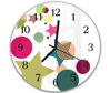Nástěnné hodiny kulaté 30cm - Abstraktní barevné tvary