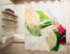 Textilní koupelnový závěs s 3D efektem 145x180cm Art-71172 Citronové variace