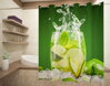 Textilní koupelnový závěs s 3D efektem 145x180cm Art-71173 Sklenice s limetkami