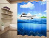 Textilní koupelnový závěs s 3D efektem 145x180cm Art-71176 Jachta