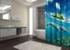 Textilní koupelnový závěs s 3D efektem 145x180cm Art-Delfíni dva  7191