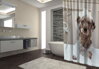 Textilní koupelnový závěs s 3D efektem 145x180cm Art-Mokrý pes 70018