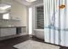 Textilní koupelnový závěs s 3D efektem 145x180cm Art-Zlatá rybka 2637