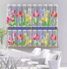  Metrážové vitrážky žakárové malované W-Tulipány ( více rozměrů ) 