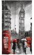 Osuška s potiskem 70x140cm - Londýn art