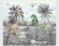 Dětské závěsy kusové 2x90x160cm Dino FCSXL315 - 001