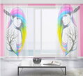 Záclony s 3D potiskem 2x150x250cm - Miss art