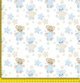 Metrážový dětský závěs zatemňovací Blackout šíře 140cm Im-Teddy bear blue