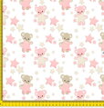 Metrážový dětský závěs zatemňovací Blackout šíře 140cm Im-Teddy bear pink