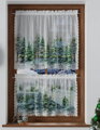 Voálová vitrážková záclona s potiskem vánoční 100x40cm Gabri- PBN278 Les