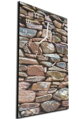 Nástěnné hodiny 30x60cm - Detail kamenná zeď