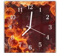 Nástěnné hodiny 30x30cm - Abstraktní hořící květy amarylisu