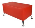 Taburet odelník 80x40 cm na nožičkách - červená eko kůže - více barev