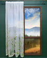 Záclona kusová voál tištěná 140x240cm W-Girlanda zelená