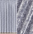 Metrážové záclony žakárové se vzorem W-Indigo 618438 ( více rozměrů )