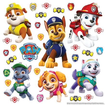 Dětská samolepka na zeď 30x30cm - Paw Patrol šťastný tým