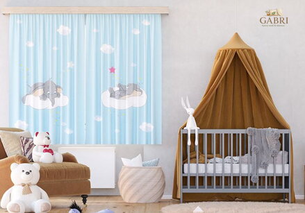 Dětské dekorační závěsy s potiskem 180x160cm - Disney Dumbo 4380