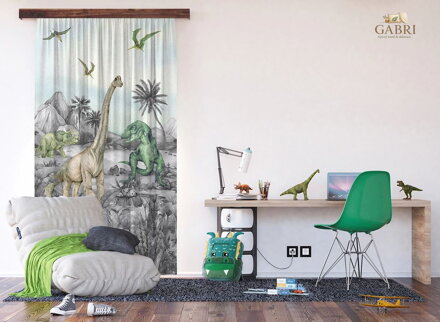 Dětský dekorační závěs s potiskem 140x245cm - Dino 7173 