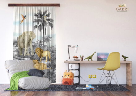 Dětský dekorační závěs s potiskem 140x245cm - Jungle 7177