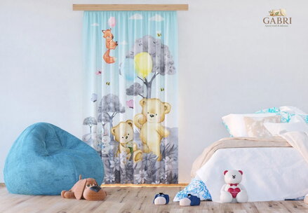 Dětský dekorační závěs s potiskem 140x245cm - Medvídek 7181