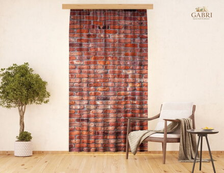 Dekorační závěs s potiskem 140x245cm - Červené Cihly 7501