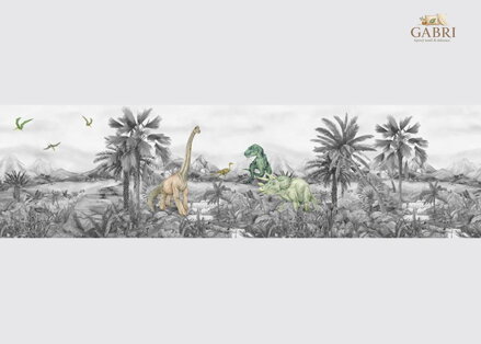  Samolepící bordura do dětského pokoje Dino - WB932 - 001