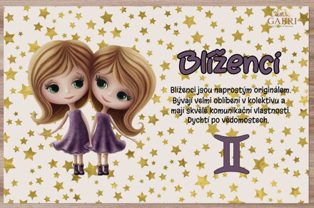  Prostírání na stůl dětské - Znamení pro děti Blíženci (22.5. - 21.6.) 
