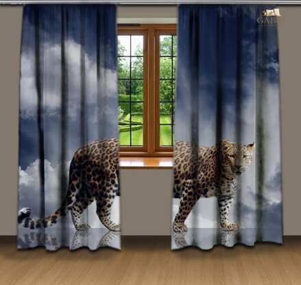 Závěsy dekorační tištěné 2x140x250cm - Gepard