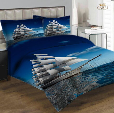 Povlečení z moderního materiálu Interlock fototisk 3D efekt - Loď