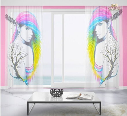 Záclony s 3D potiskem 2x150x250cm - Miss art