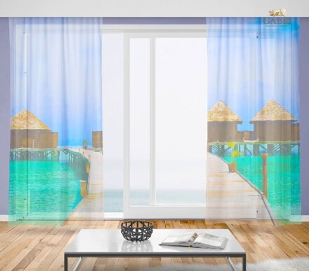Záclony s 3D potiskem 2x150x250cm - Molo k moři