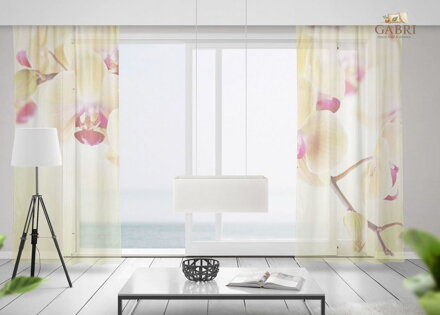 Záclony s 3D potiskem 2x150x250cm - Žlutá  orchidea