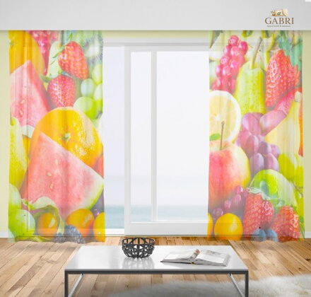 Záclony s 3D potiskem 2x150x250cm - Ovoce