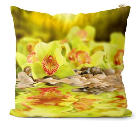Fotopolštářek s efektem 3D - Zelená orchidej