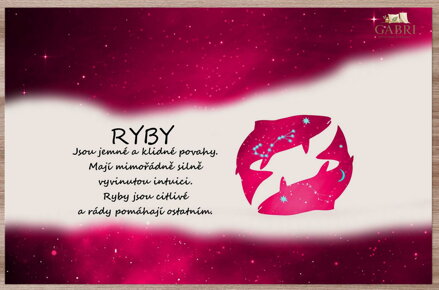 Prostírání Ryby (21.1. - 20.3.) - červené