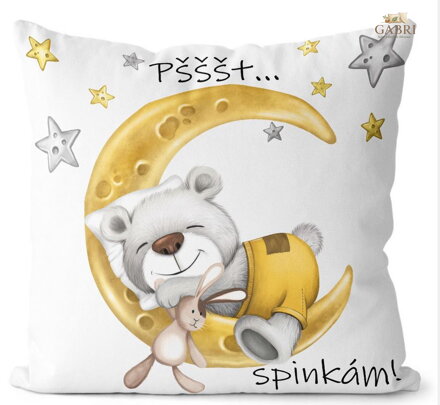 Polštářek Pšššt spinkám - bílá