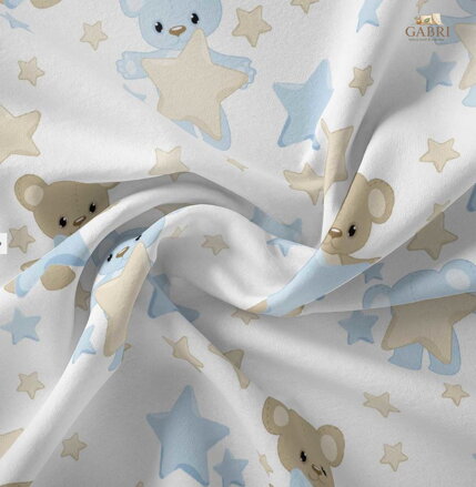 Metrážový dětský závěs zatemňovací Blackout šíře 140cm Im-Teddy bear blue