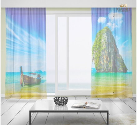 Záclony s 3D potiskem 2x150x250cm - Thailand
